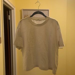 Primark white crop top shirt crew neck